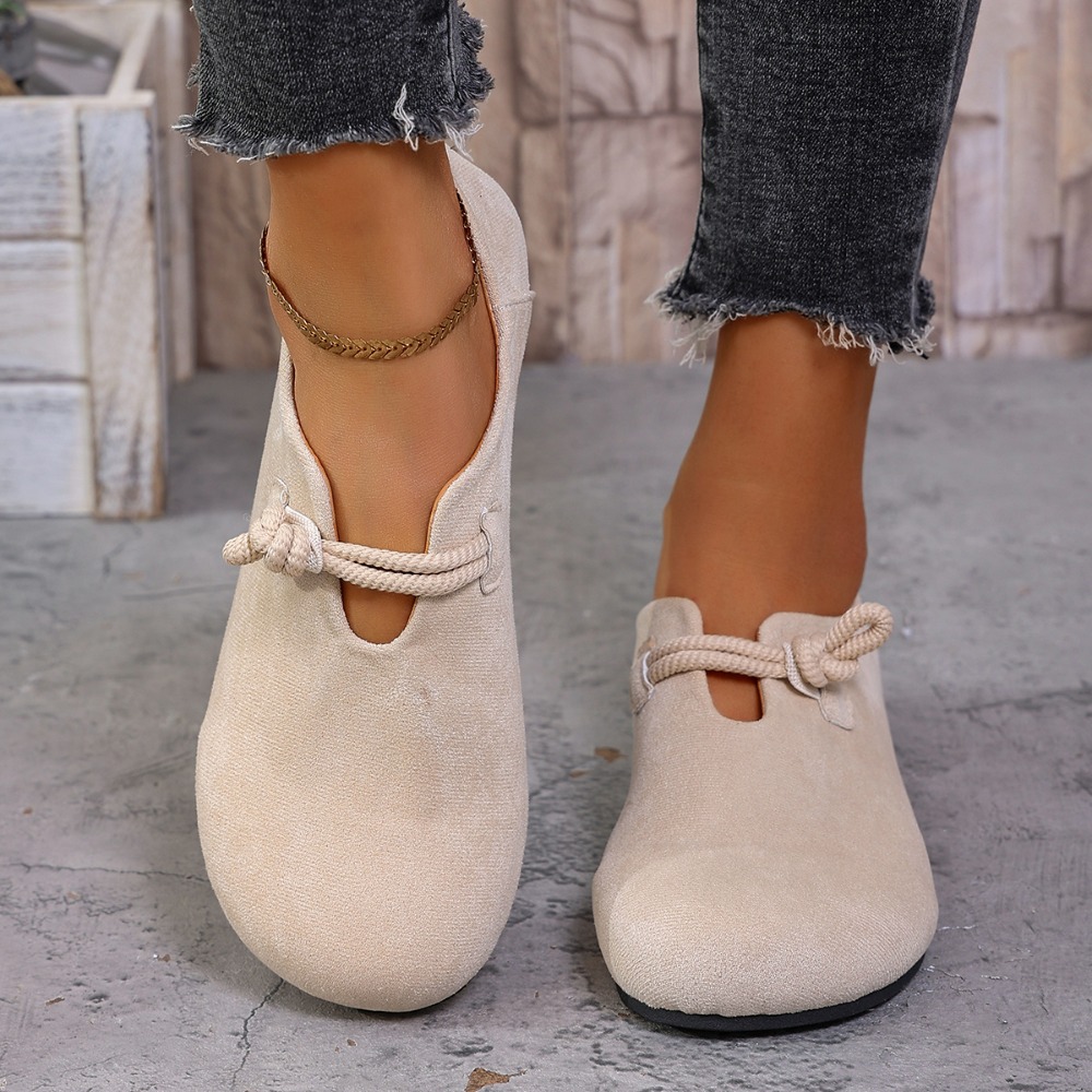 Women'S Shoes - Damskie płaskie mokasyny z okrągłym noskiem,