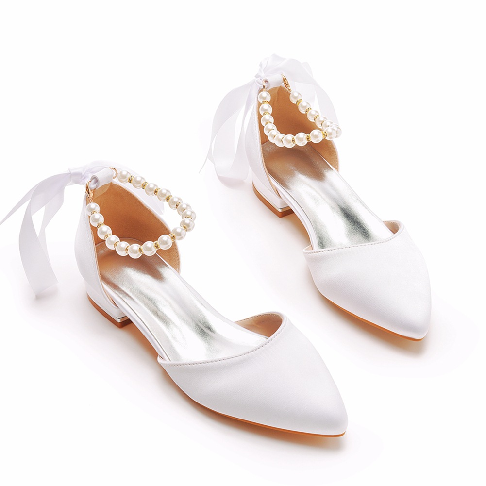 Sandals - Buty Ślubne Panna Młoda Płaski Obcas