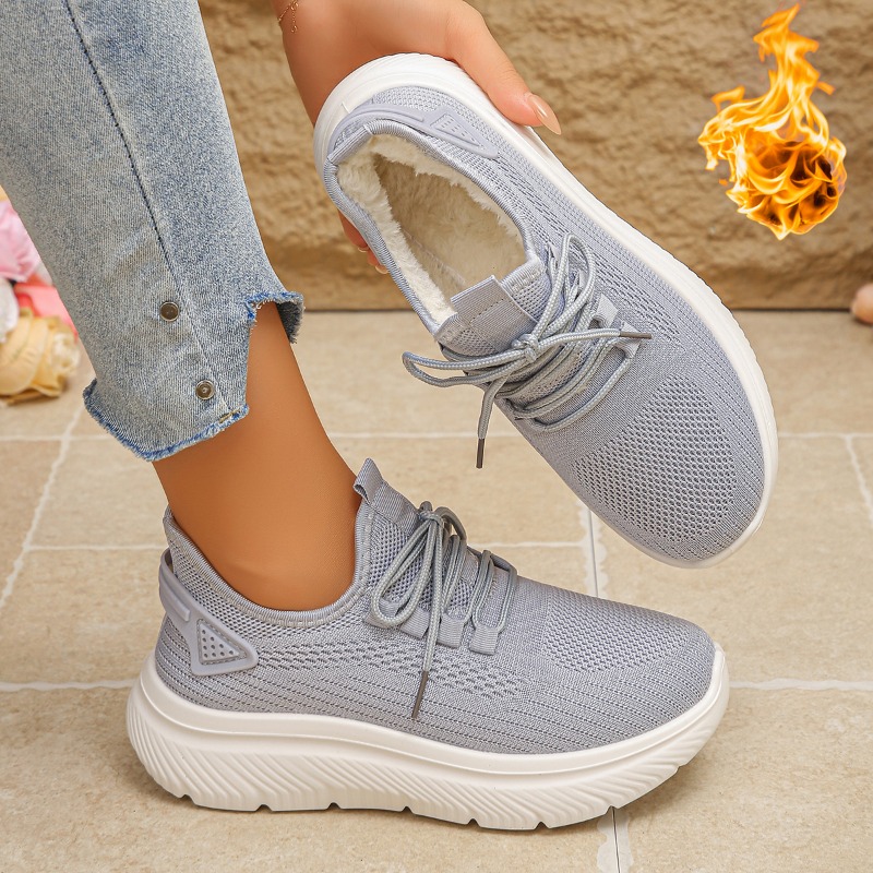 2027 Damskie buty do chodzenia – Knit Fabric Lace Up Sneakers recenzja i cena
