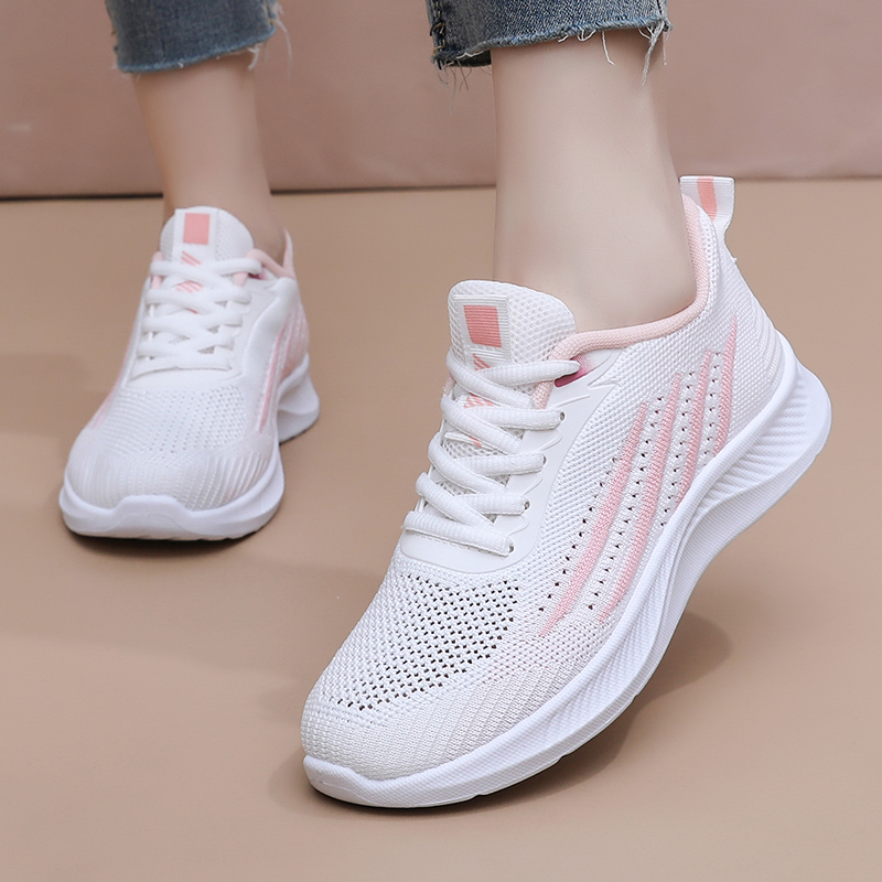 Damskie jesienne sneakersy z s – Knit Fabric Lace Up Sneakers recenzja i cena
